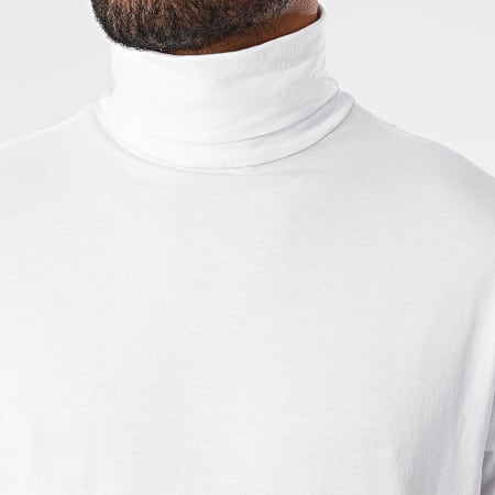 Only And Sons - Michan Maglietta bianca a maniche lunghe con collo arrotolato
