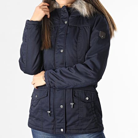 Only Parka Capuche Fourrure Femme Katie Bleu Marine LaBoutiqueOfficielle