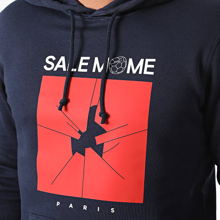 Sale Môme Paris - Sweat Capuche Foot Bleu Marine