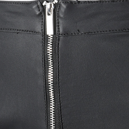 Girls Outfit - Pantalón pitillo de piel sintética para mujer C9101 negro