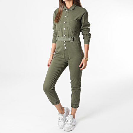 Girls Outfit - Tuta in denim da donna W152 Verde Khaki