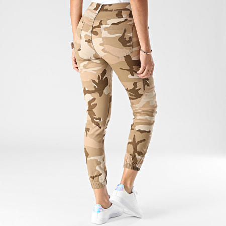 Girls Outfit - Jogger Pant Femme Camouflage 6752 Beige Marron