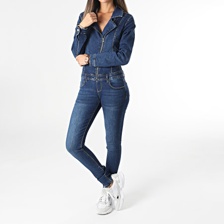 Girls Outfit - Tuta donna S387 in denim jeans blu