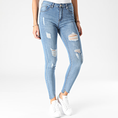 Girls Outfit - Jeans skinny da donna A1044 lavaggio blu