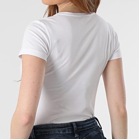 Emporio Armani - Camiseta Mujer Cuello V 164407-CC318 Blanco