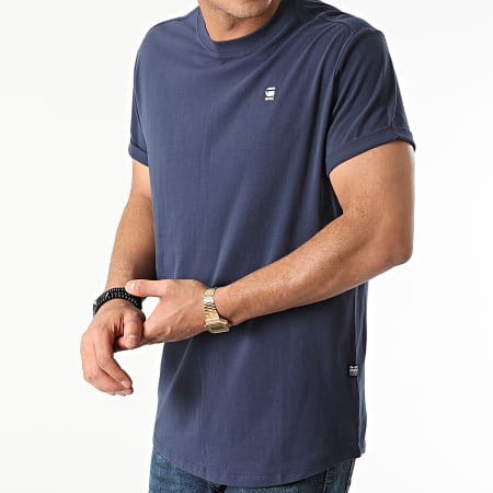 G-Star - Camiseta extragrande de punto compacto D16396-B353 Azul marino