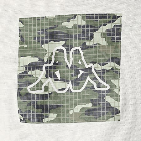 Kappa - Tee Shirt Logo Ivala 38138RW Blanc Vert Kaki Camouflage