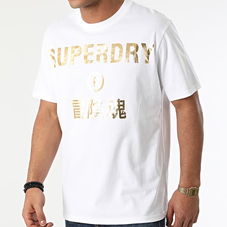 Superdry Camiseta básica - brilliant white/blanco 