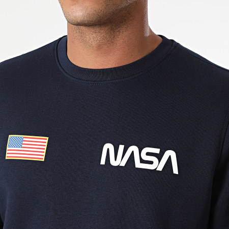 NASA - Sweat Crewneck Chest Flag Bleu Marine