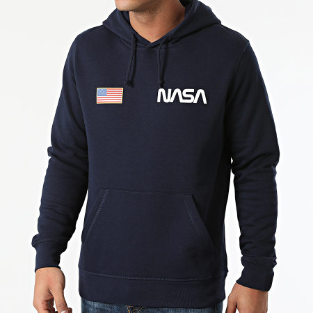 NASA - Sweat Capuche Chest Flag Bleu Marine