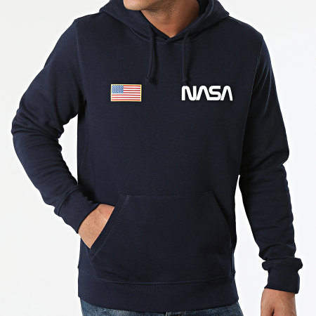 NASA - Felpa con cappuccio Chest Flag Navy