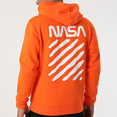 NASA - Sweat Capuche Skid Orange Blanc