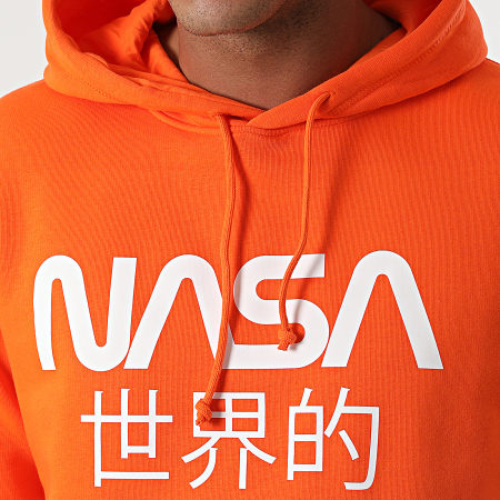 NASA - Sweat Capuche Japan Orange Blanc