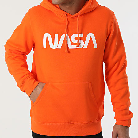 NASA - Sweat Capuche Worm Orange Blanc