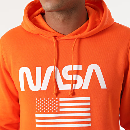 NASA - Sweat Capuche Flag Orange Blanc