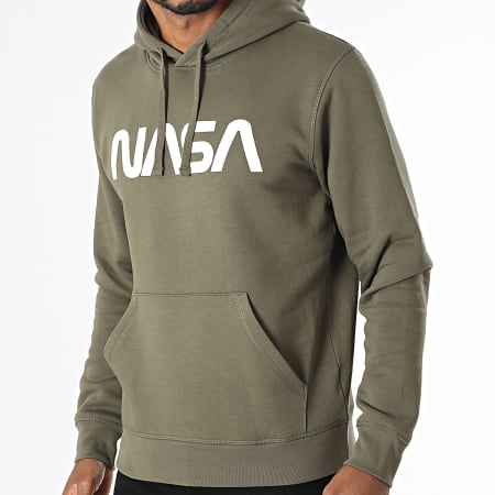 NASA - Felpa con cappuccio Worm Green Khaki White