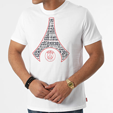 PSG - Tee Shirt Tour Eiffel Messi P14408C Blanc