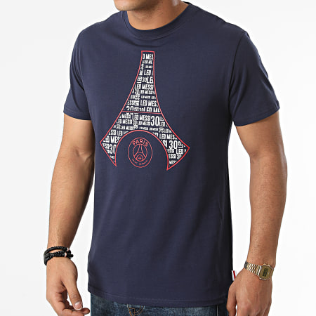 PSG - Tee Shirt Tour Eiffel Messi P14408C Bleu Marine