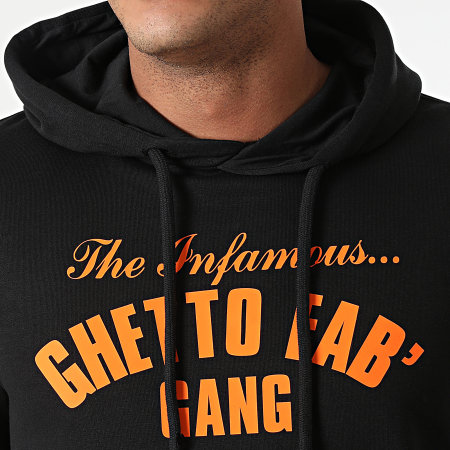 Ghetto Fabulous Gang - Sweat Capuche Infamous Noir Orange