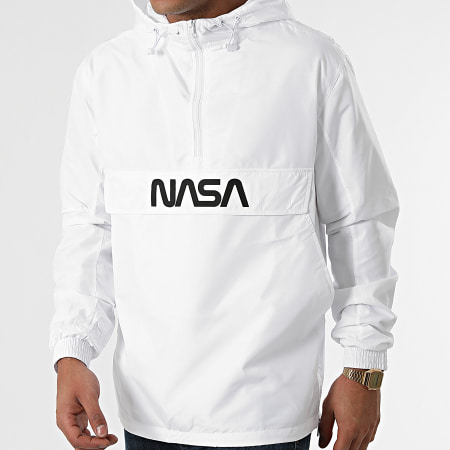 NASA - Cortavientos con logo Worm en la espalda Blanco