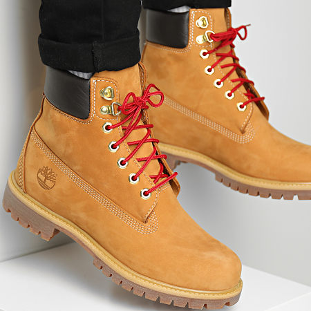 Timberland - Boots 6 Inch Premium Waterproof A2GHN Wheat Nubuck Red