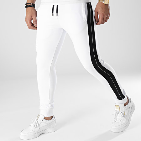 LBO - Pantalon Jogging A Bandes 2047 Blanc