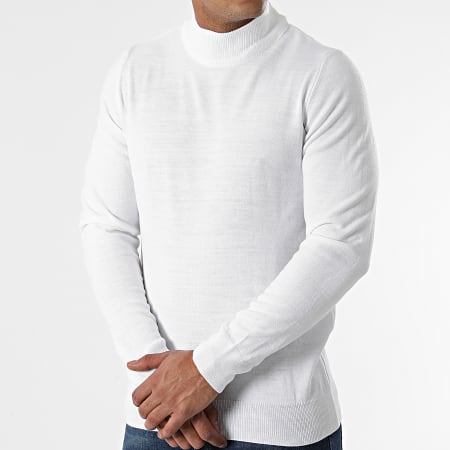 Aarhon - AAP007 Maglione bianco con collo a imbuto