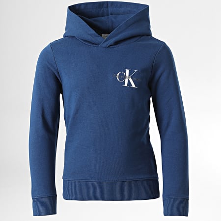 Calvin Klein - Felpa con cappuccio Monogram per bambini 0266 blu navy