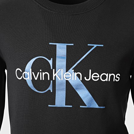 Calvin Klein - Sudadera de cuello redondo con logotipo de monograma para niños 0265 Black