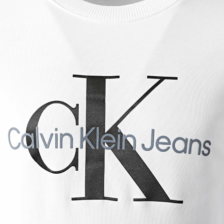 Calvin Klein - Monogram Logo Sudadera de cuello redondo para niños 0265 White