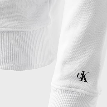 Calvin Klein - Felpa con cappuccio con logo istituzionale da bambino 0163 Bianco