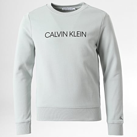 Calvin Klein - Felpa istituzionale a girocollo da bambino Logo 0163 Grigio