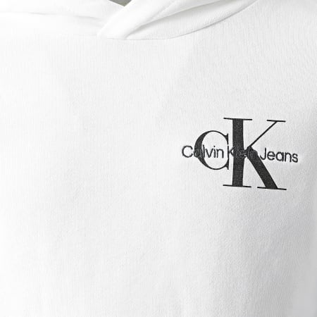 Calvin Klein - Felpa con cappuccio Monogram da bambino 0266 Bianco