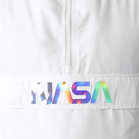 NASA - Coupe-Vent Worm Back Blanc Iridescent