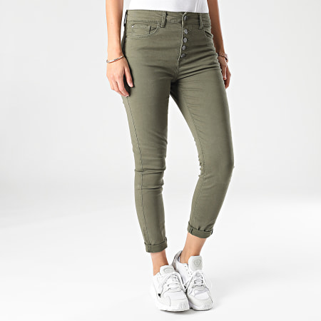 Jean skinny kaki femme discount