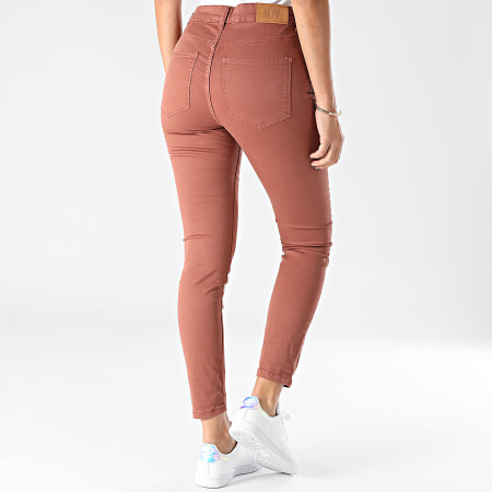 Only - Jeans Leon Life Skinny Donna Rosso mattone