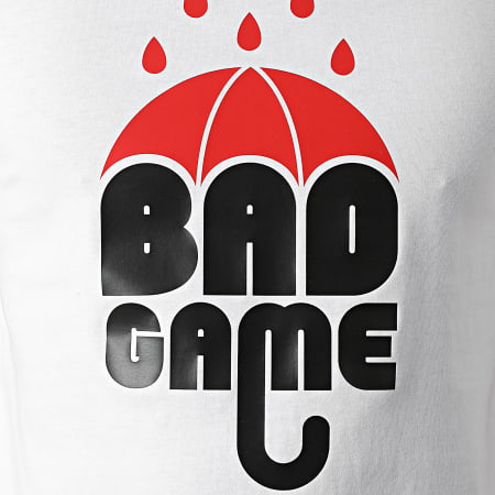 Zesau - Maglietta con ombrello Bad Game Bianco Nero Rosso