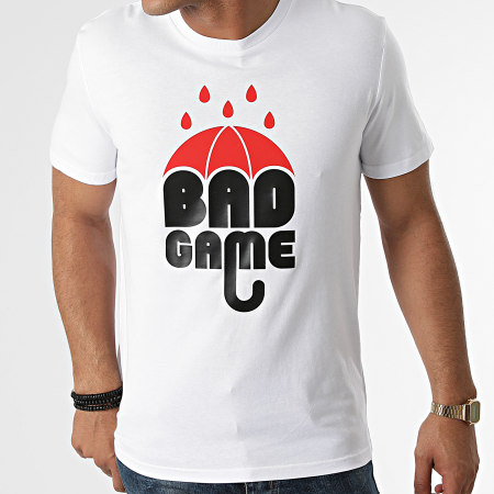 Zesau - Maglietta con ombrello Bad Game Bianco Nero Rosso
