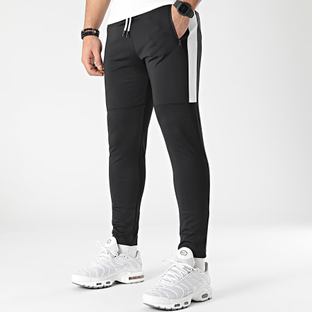 LBO - Pantalon Jogging Training Bande Mesh 0033 Noir Blanc