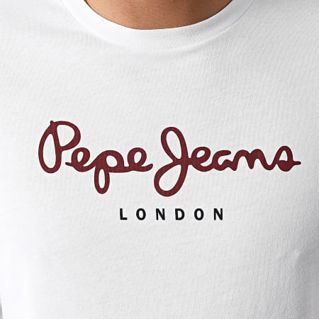 Pepe Jeans - Tee Shirt Manches Longues Eggo Blanc