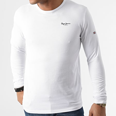 Pepe Jeans - Camiseta básica de manga larga Moose Blanco