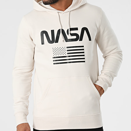 NASA - Sudadera Bandera Beige Negro