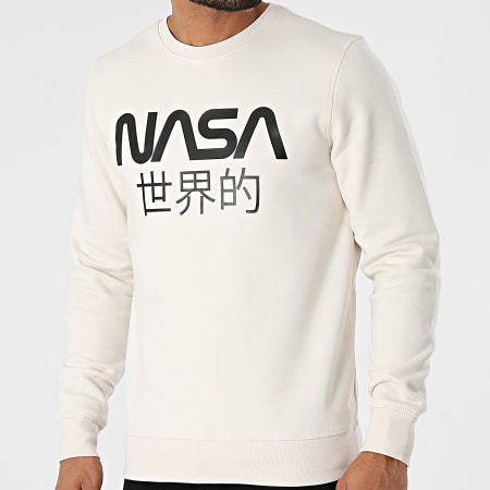 NASA - Sweat Crewneck Japan Beige Noir