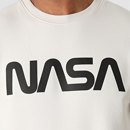 NASA - Sweat Crewneck Worm Beige Noir