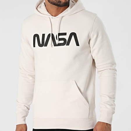 NASA - Felpa con cappuccio Worm Beige Black