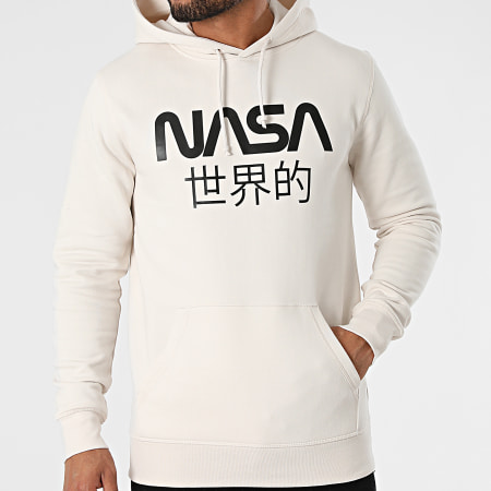 NASA - Sweat Capuche Japan Beige Noir