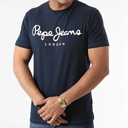 Pepe Jeans - Camiseta Elástica Original Azul Marino