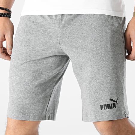 Puma - Pantalones cortos de jogging Essential Jersey 586706 Gris jaspeado
