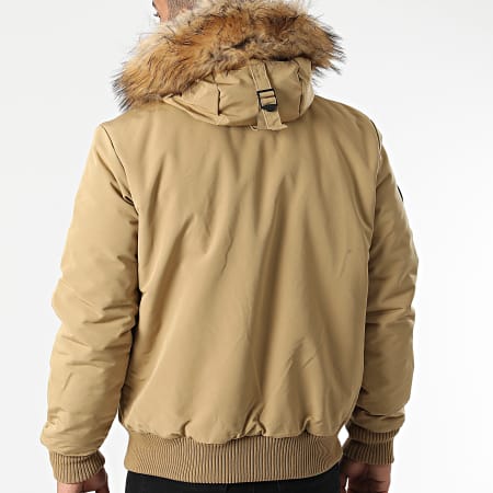 Superdry Doudoune Capuche Fourrure M5011113A Beige Fonce LaBoutiqueOfficielle