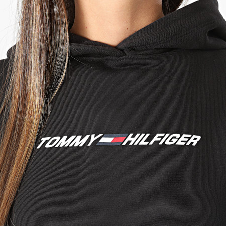 Tommy Hilfiger - Crop Graphic Hoodie Mujer 1130 Negro